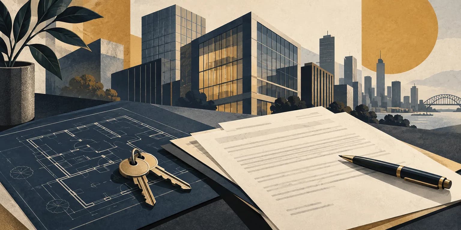 Editorial illustration for commercial property legal services in Mandurah