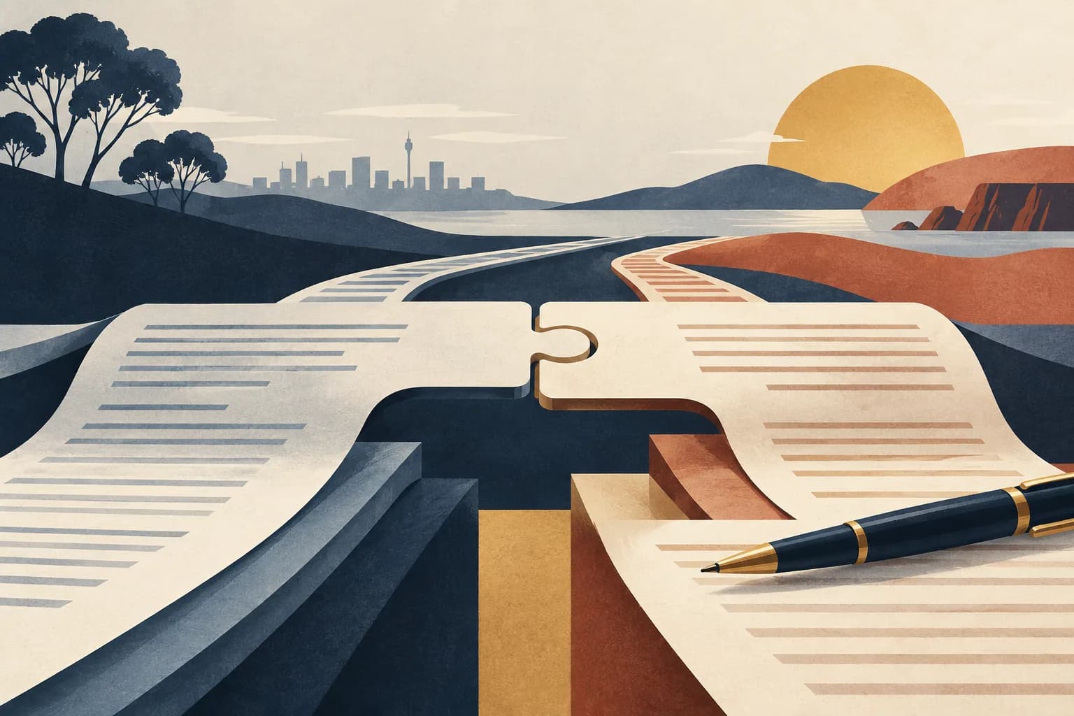 Editorial illustration for contracts legal services in Sunshine Coast